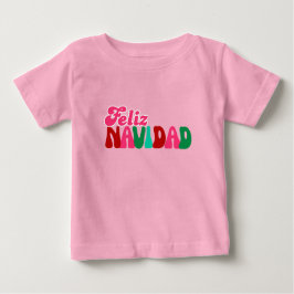 Feliz Navidad - Rosa farbenfroh Baby T-shirt
