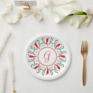 Feliz Navidad Roter Chile Pepper Wreath Pappteller