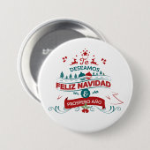 Feliz Navidad Round Button (Vorne & Hinten)