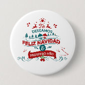 Feliz Navidad Round Button (Vorderseite)