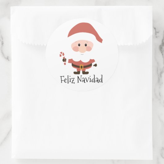 Feliz Navidad Runder Aufkleber (Tasche)