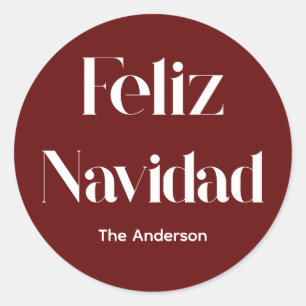 Feliz navidad runder aufkleber