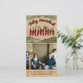 Feliz Navidad Rustic Red Pepper Foto Weihnachten (Stehend Vorderseite)