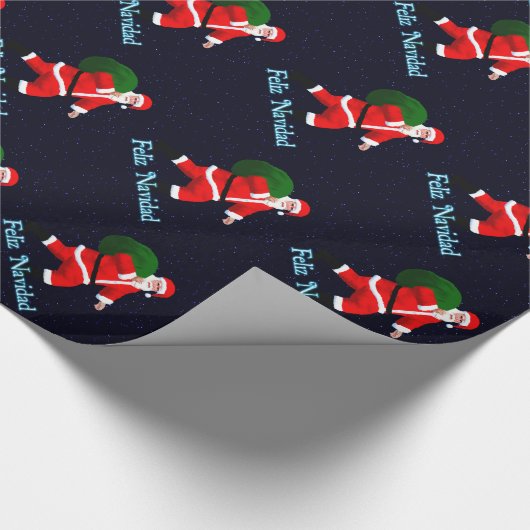 Feliz Navidad - Santa Claus Geschenkpapier (Ecke)
