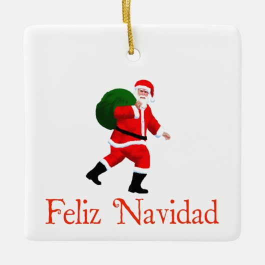 Feliz Navidad - Santa Claus Keramikornament (Vorderseite)