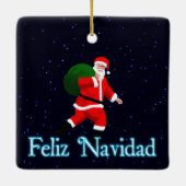 Feliz Navidad - Santa Claus Keramikornament (Rückseite)