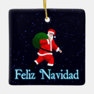 Feliz Navidad - Santa Claus Keramikornament