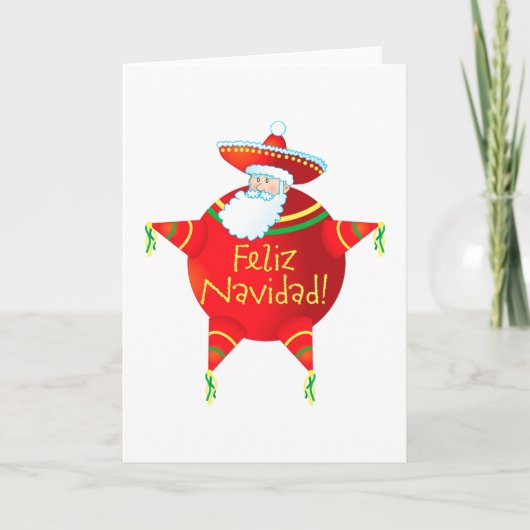 Feliz Navidad Santa Feiertagskarte (Vorderseite)