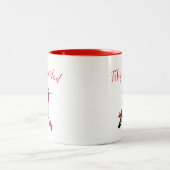 Feliz Navidad Santa Hummingbird Zweifarbige Tasse (Mittel)