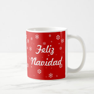 Feliz Navidad Schneeflocken Kaffeetasse
