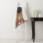 Feliz Navidad, Schwarze Frau, Weiße Sterne, Braun Sherpadecke (Beispiel)