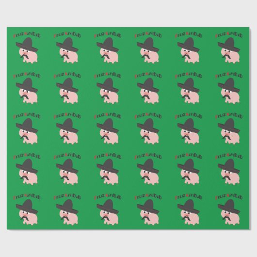 Feliz Navidad! Schwein Geschenkpapier (Flach)