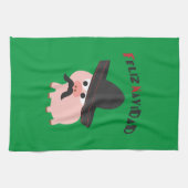Feliz Navidad! Schwein Küchentuch (Horizontal)