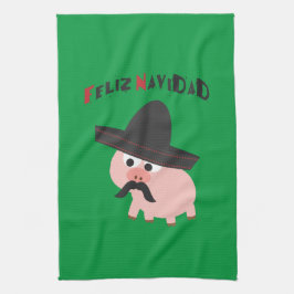 Feliz Navidad! Schwein Küchentuch