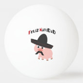 Feliz Navidad! Schwein Tischtennisball (Rückseite)