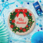 Feliz Navidad Set Frohe Weihnachtswraath Bow 9" Pappteller (Party)