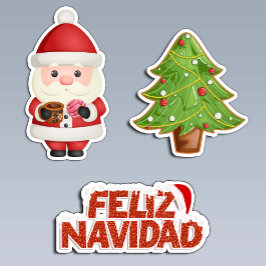 Feliz Navidad Set: Mexikanischer Weihnachtsbaum Aufkleber