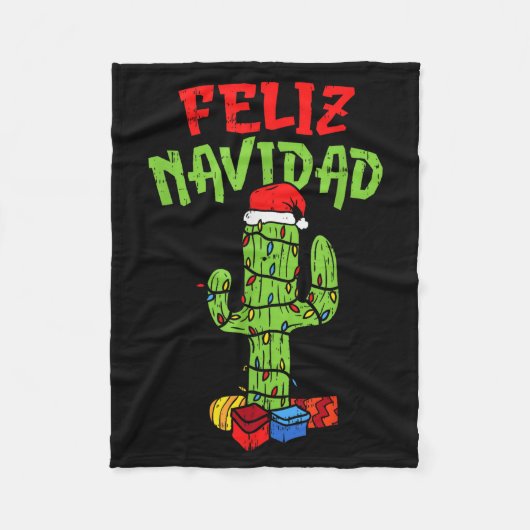 Feliz Navidad Shirt Mexican Christmas Cactus Xmas Fleecedecke (Vorderseite)