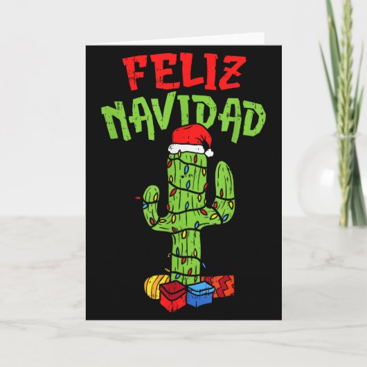 Feliz Navidad Shirt Mexican Christmas Cactus Xmas  Karte (Vorderseite)