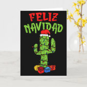 Feliz Navidad Shirt Mexican Christmas Cactus Xmas  Karte (Gelbe Blume)