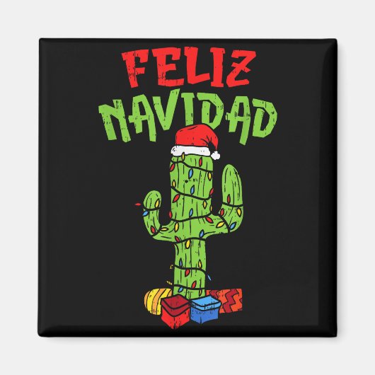 Feliz Navidad Shirt Mexican Christmas Cactus Xmas  Magnet (Vorne)