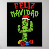 Feliz Navidad Shirt Mexican Christmas Cactus Xmas Poster (Vorne)