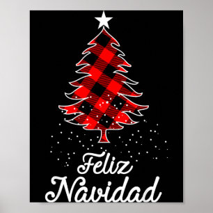 Feliz Navidad-Shirts Familie - Weihnachtsbäume Buf Poster