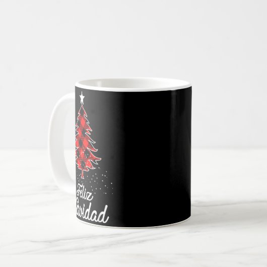 Feliz Navidad Shirts Family - Christmas Trees Buff Kaffeetasse (Vorderseite Links)