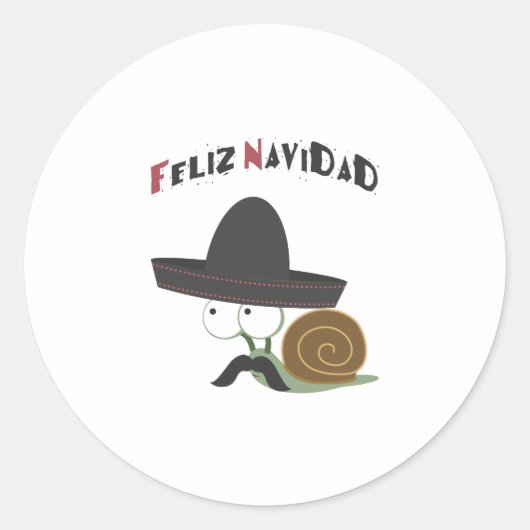 Feliz Navidad Snail Aufkleber (Vorderseite)