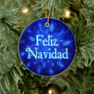 Feliz Navidad - Snowburst Keramik Ornament