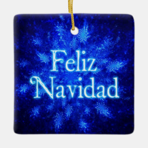 Feliz Navidad - Snowburst Keramikornament
