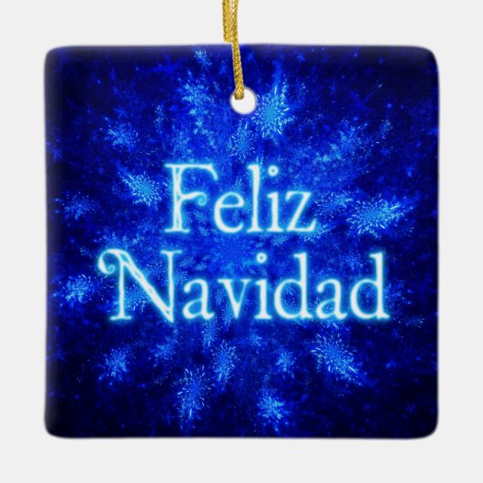 Feliz Navidad - Snowburst Keramikornament (Vorderseite)