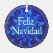 Feliz Navidad - Snowburst Ornament Aus Glas (Vorderseite)
