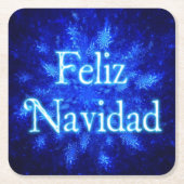 Feliz Navidad - Snowburst Rechteckiger Pappuntersetzer (Vorderseite)