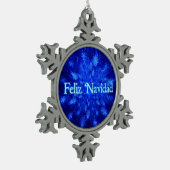 Feliz Navidad - Snowburst Schneeflocken Zinn-Ornament (Links)