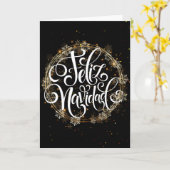 Feliz Navidad - Snowflake Goldener Kranz Karte (Gelbe Blume)