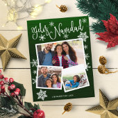Feliz Navidad Snowflake Rustikale 3 Fotos Weihnach Postkarte