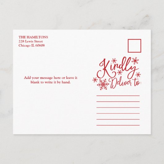 Feliz Navidad Snowflake Rustikale 4 Fotos Weihnach Postkarte (Rückseite)