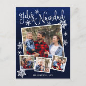 Feliz Navidad Snowflake Rustikale 4 Fotos Weihnach Postkarte (Vorderseite)