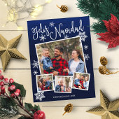 Feliz Navidad Snowflake Rustikale 4 Fotos Weihnach Postkarte