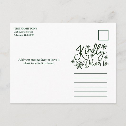 Feliz Navidad Snowflake Rustikale 4 Fotos Weihnach Postkarte (Rückseite)