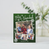 Feliz Navidad Snowflake Rustikale 4 Fotos Weihnach Postkarte (Stehend Vorderseite)