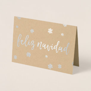 Feliz Navidad Snowflakes Folienkarte