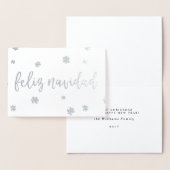 Feliz Navidad Snowflakes Folienkarte (Anzeige)