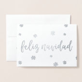 Feliz Navidad Snowflakes Folienkarte (Vorderseite mit Umschlag)