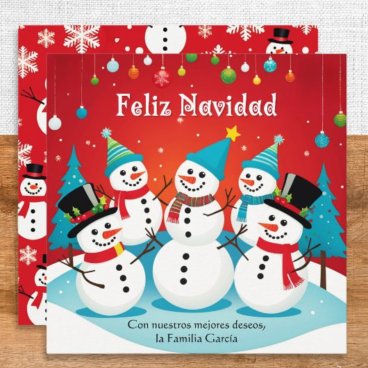 Feliz Navidad Snowmen Personalisierte Weihnachten