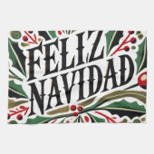 Feliz Navidad Spanisch frohe Weihnachten Geschirrtuch (Horizontal)