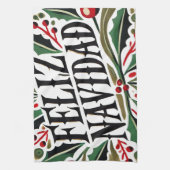 Feliz Navidad Spanisch frohe Weihnachten Geschirrtuch (Vertikal)