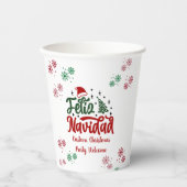Feliz Navidad Spanisch Frohe Weihnachten Pappbecher (Vorderseite)