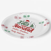 Feliz Navidad Spanisch Frohe Weihnachten Pappteller (Schrägansicht)